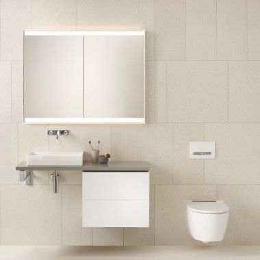 Washtop with washbasin cabinet